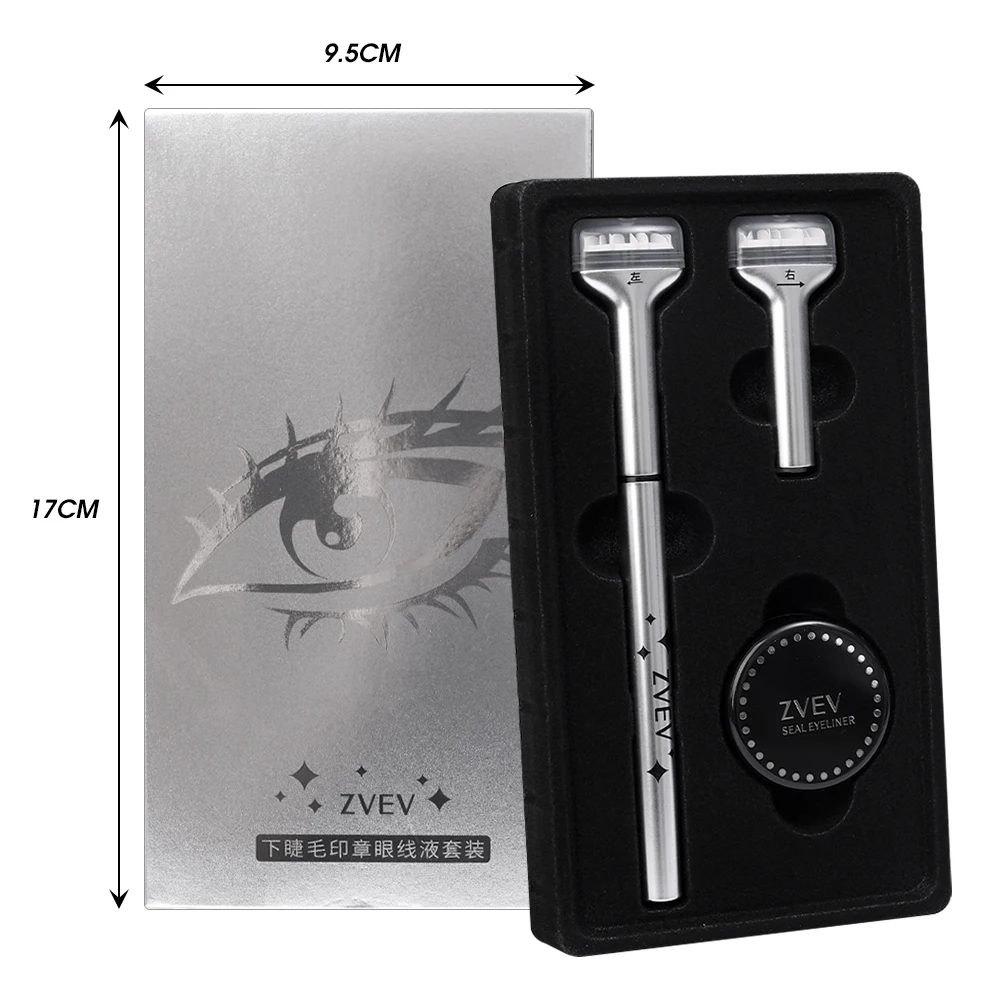 Reusable Eyelash Ink Seal Pen 2 in 1 Lower Eyelash Stamp Tool Fast Dry Black Brown Liquid Eyeliner Pen Natural Simulation Makeup eyeliner pen makeup tools eye makeup tools