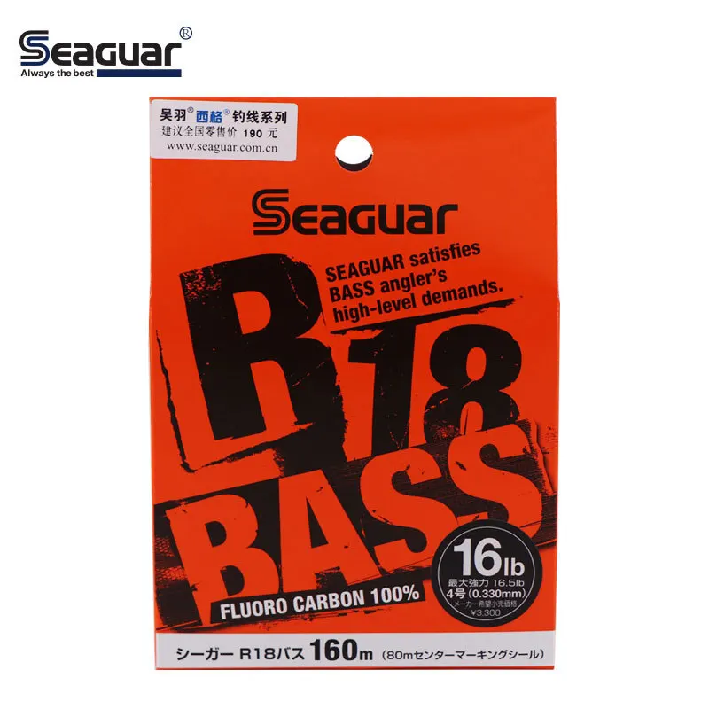 100% Giappone Originale Seaguar R18 Bass Fishing Line 3Lb-25Lb Flourocarbon Fibra Di Carbonio Monofilamento Carp Leader Line