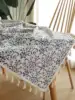Mantel estampado de lino y algodón bohemio, mantel chino de porcelana azul y blanca para mesa occidental, picnic, fiesta
