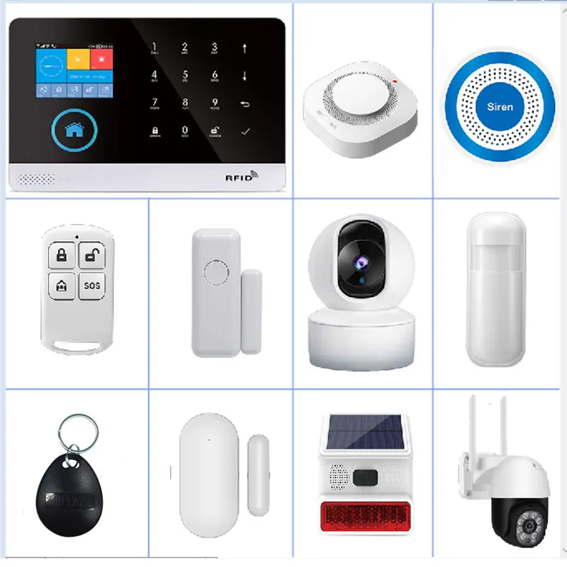 Home Burglar Alarm Infrared Sensing System Parts Alarm Wireless Tuya Intelligent Door Magnetic Home Application Control