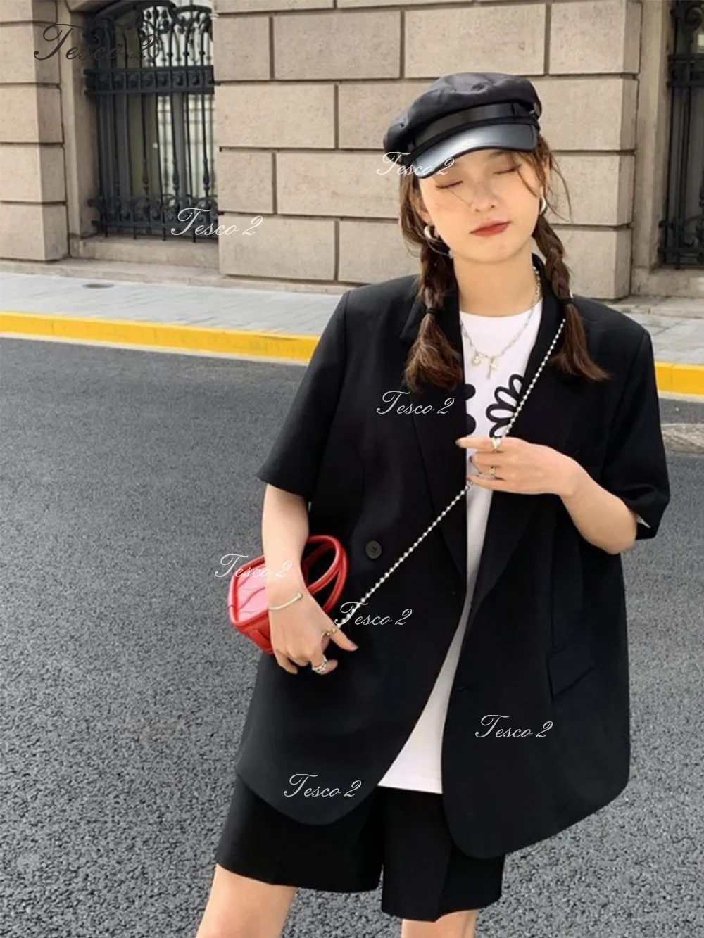 New Pattern Women Suits Casual Shorts Suit Two-Piece Set Suit For Women Baggy Shorts+Jacket  For Summer Casual Suit