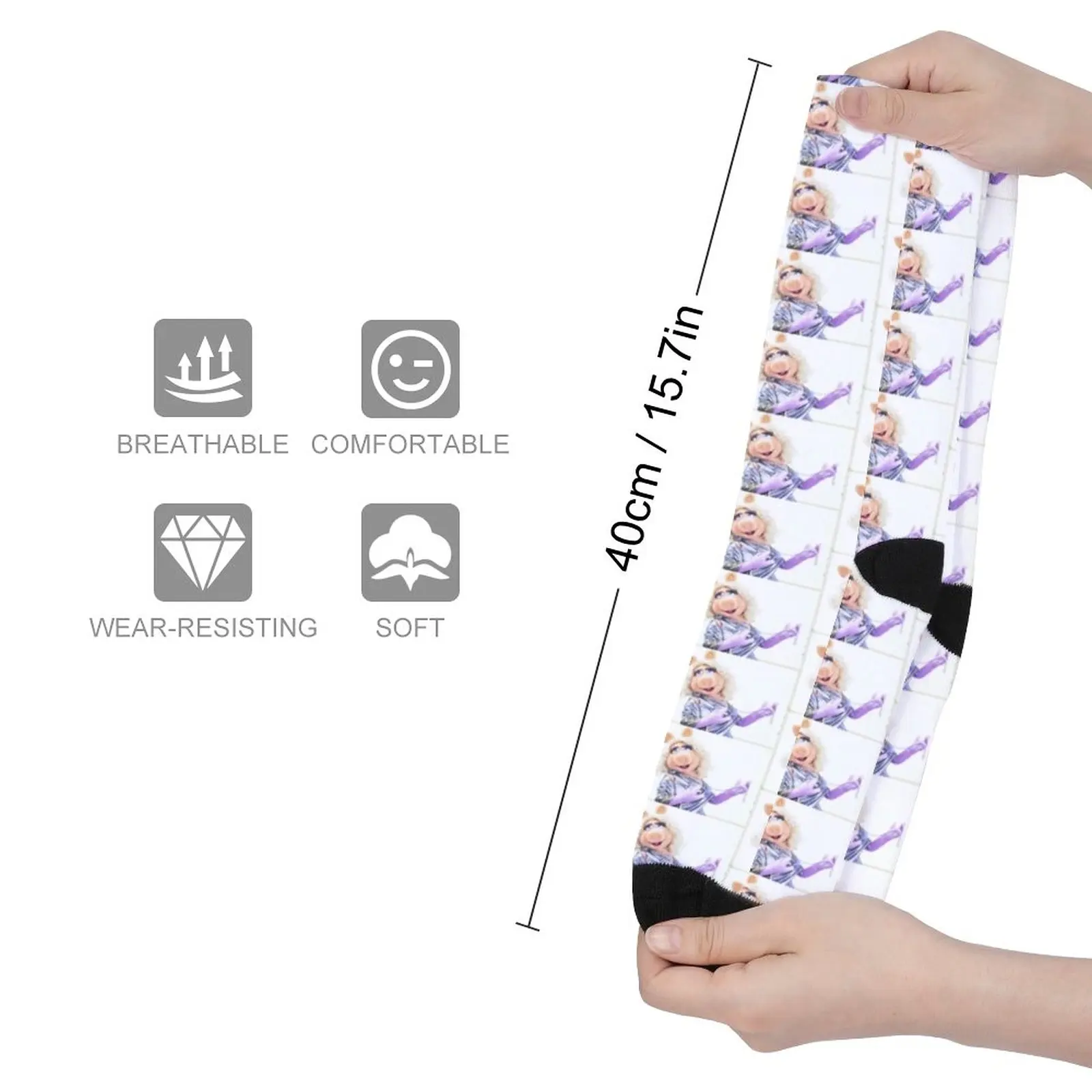 Miss Piggy wearing foil Socks Compression stockings sports stockings man