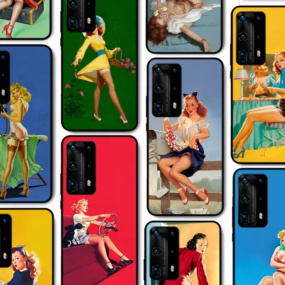 

PinUp Girls Phone Case For Huawei P 8 9 10 20 30 40 50 Pro Lite Psmart Honor 10 lite 70 Mate 20lite