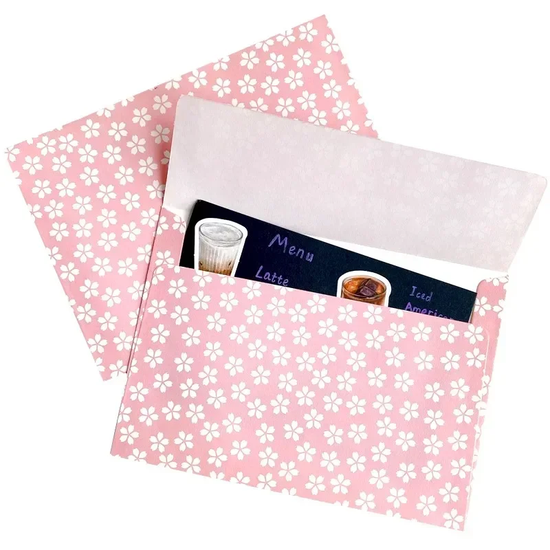 10pcs per pack Pink cherry blossom envelope paper cute Floral flower handmade fold DIY write letter 17.5cm*12.5cm