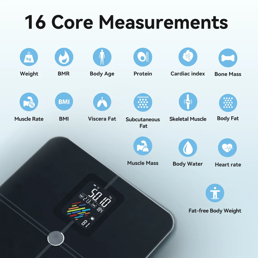 Smart Scale for Body Weight Fat, Digital Bathroom Weighing Machine for Accurate BMI Muscle Mass Composition, Home Use 5