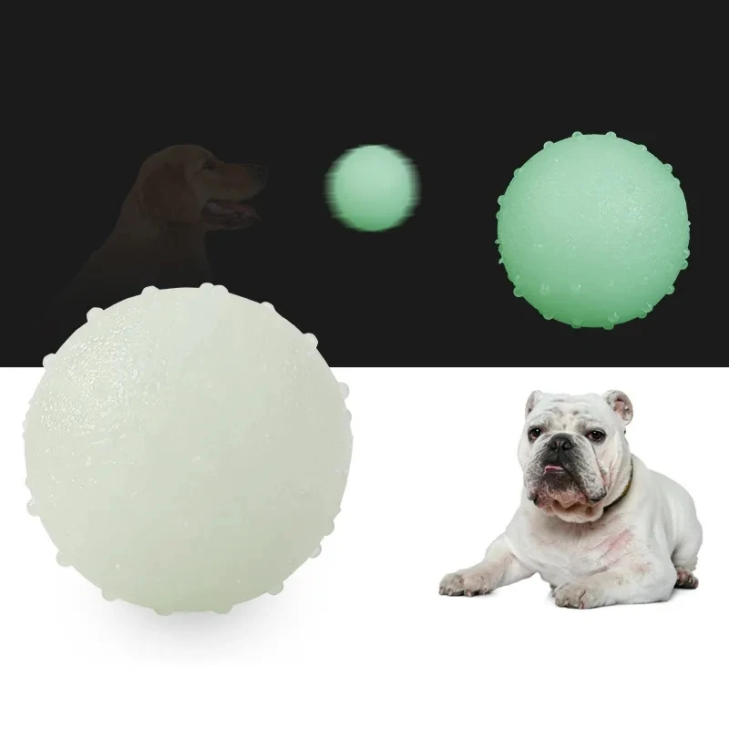 Durable glowing pet balls, bite-resistant rubber toys, interactive puppy supplies 3