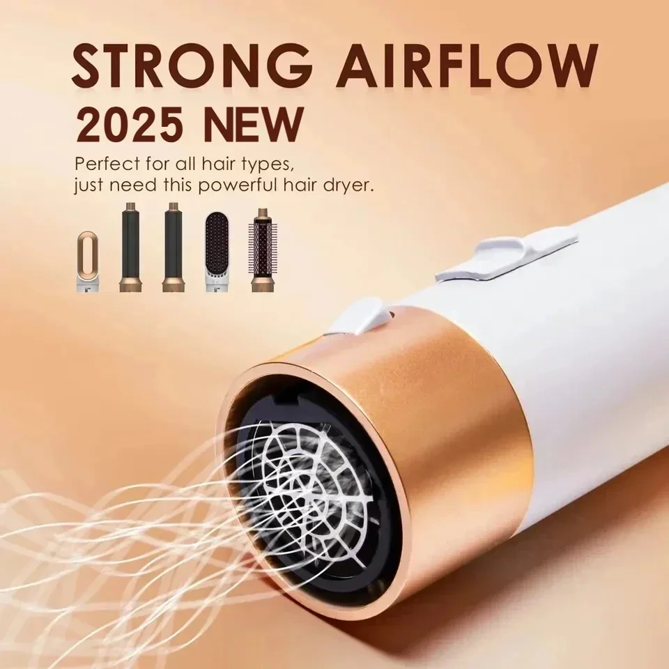 hair styler 5 in 1 low noise 1000W hair curling straightening drying hot air brushes