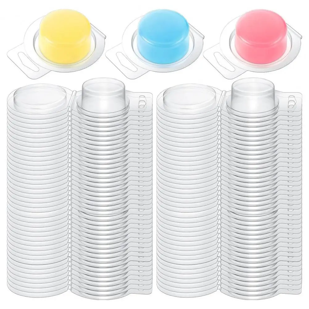 Candle Mold 100pcs Clear Plastic Wax Melt Mold for Diy Handmade Scented Candle Soap Making Square Round Empty Container Kit