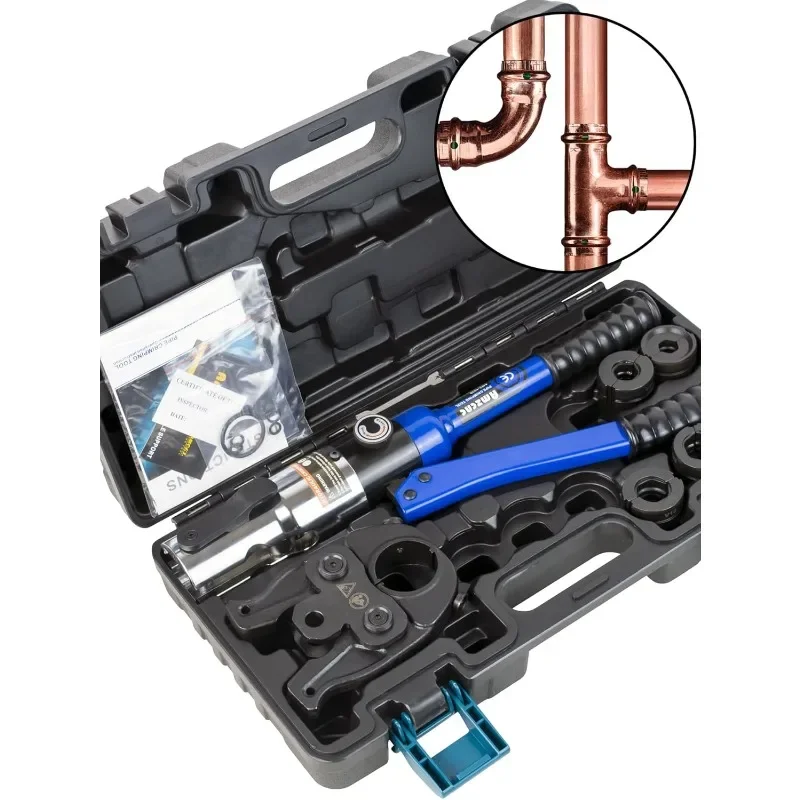 home. ProPress Tool Kit,Copper Tube Fittings Hydraulic Pipe Crimping Tool with 1/2 inch,3/4 inch and 1 inch Jaw Copper Pipe Pres 2