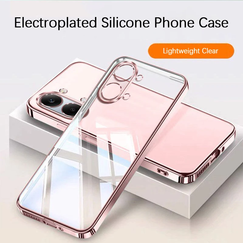 Clear Plating Silicone Soft Shockproof Full Protection Case
