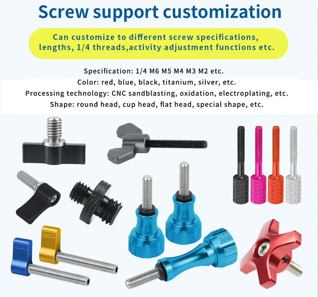 M5 Thread Bolt Stainless Steel Aluminium Alloy T Hand Tighten Screw Clamping Kno
