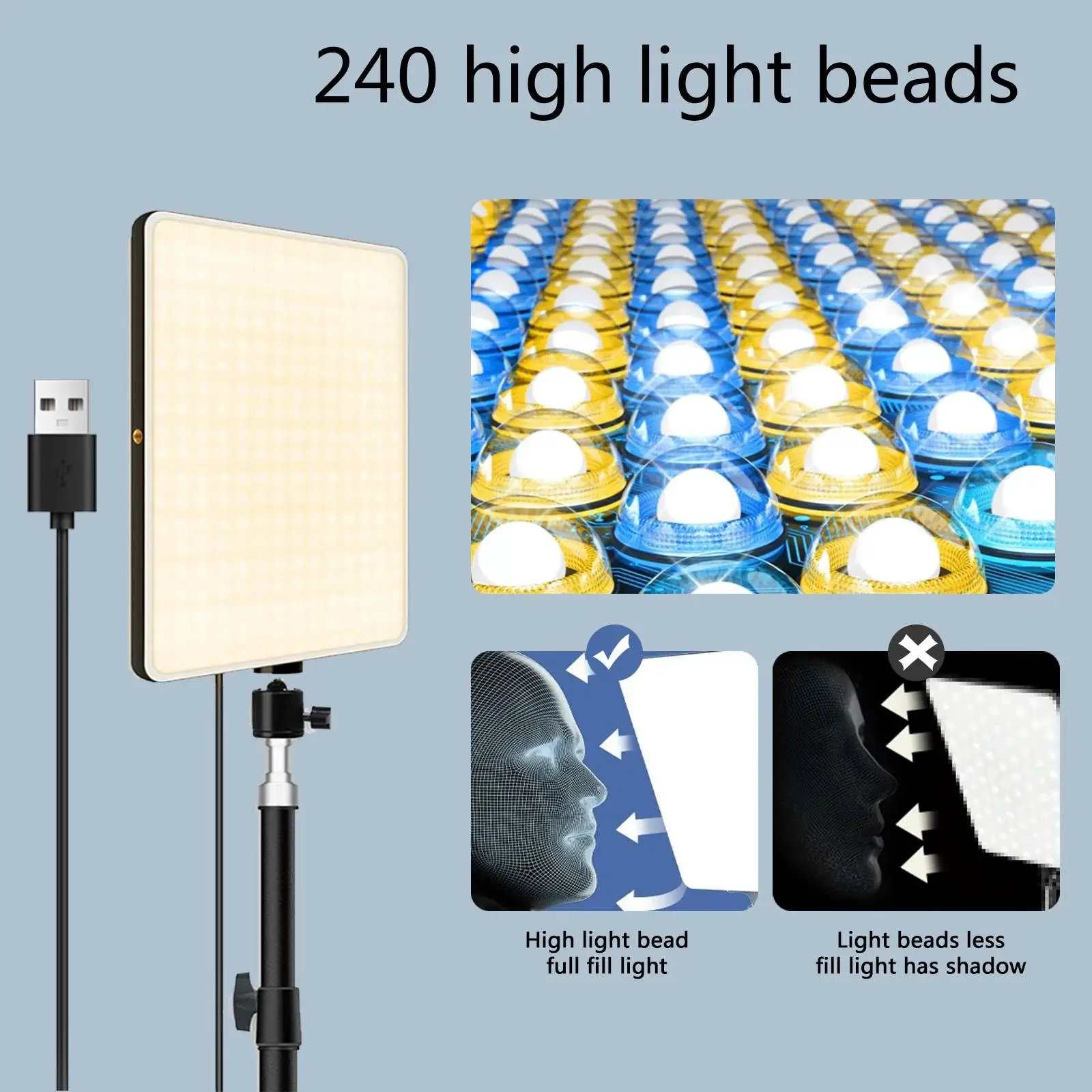 LED Photography Light Selfie Lights Conference Lighting Photo Studio Lamp With Scissor Arm Stand For Zoom YouTube Live Streaming - 2