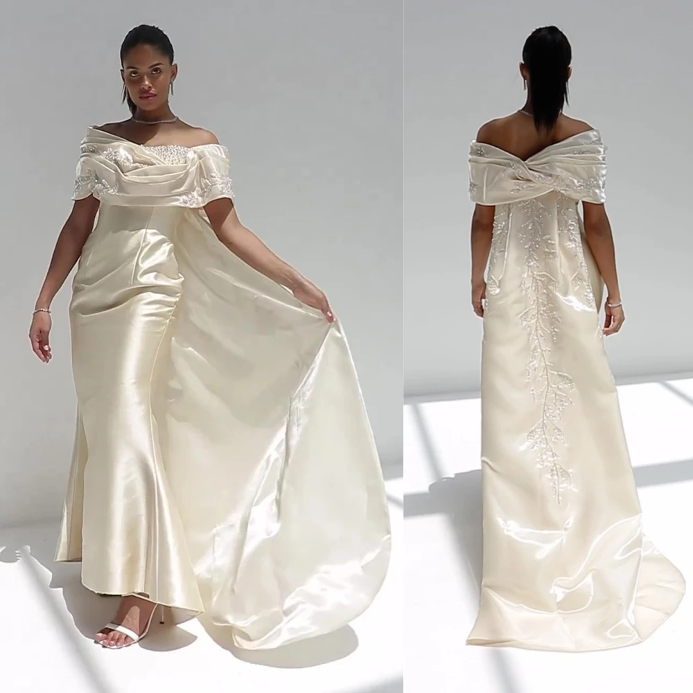 

Retro Bateall Sheath Sweep/Brush Prom Dresses Paillette / Sequins Satin Formal Occasion Gown ladies dresses for special occasion