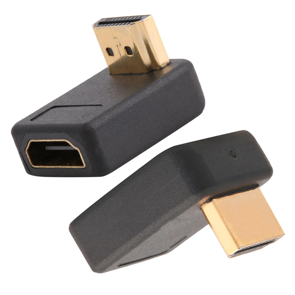 HD V1.4 Cable Adapter 90 Degree Right Angled Male to Female Converter Connector for Desktop Laptop PC Monitor HDTV Set-top Box chenyang cyfpv 90 degree down angled micro hdmi compatible type d male connector for fpv hdtv multicopter aerial photography