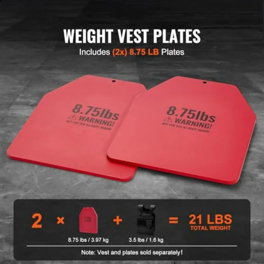 Weight Vest Plates, 8.75 LB Pairs, Premium Steel Weighted plates, Contoured Ergonomic Fit – WODs, Additional Weight for Weight V