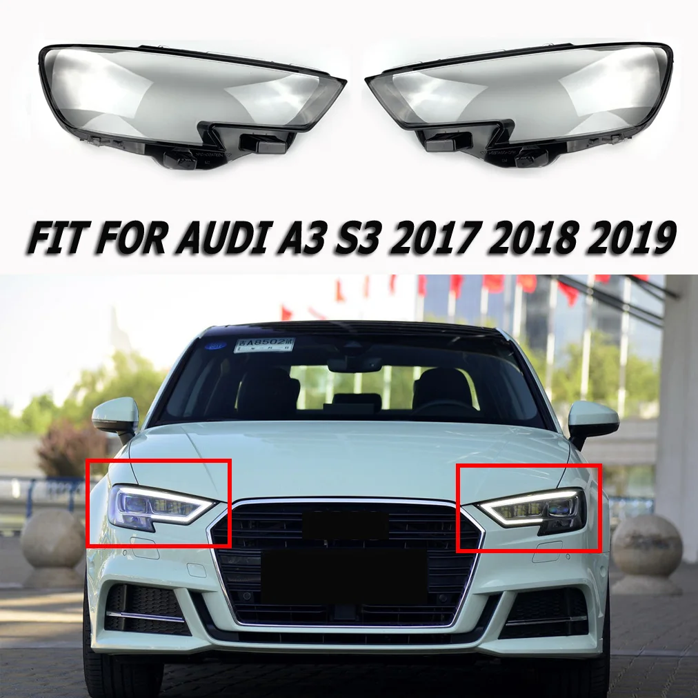 

Decor Clear Lampshade Lens Fit For Audi A3 S3 2017 2018 2019 Headlight Cover Auto Shell