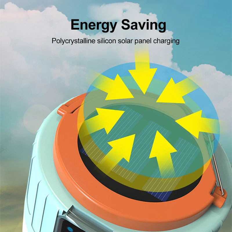 Solar LED Camping Light Waterproof Outdoor Emergency Tent Lights Portable USB Rechargeable Tent Lamp Market Energy Saving Bulb camping lamp camping lights solar flood light solar lantern