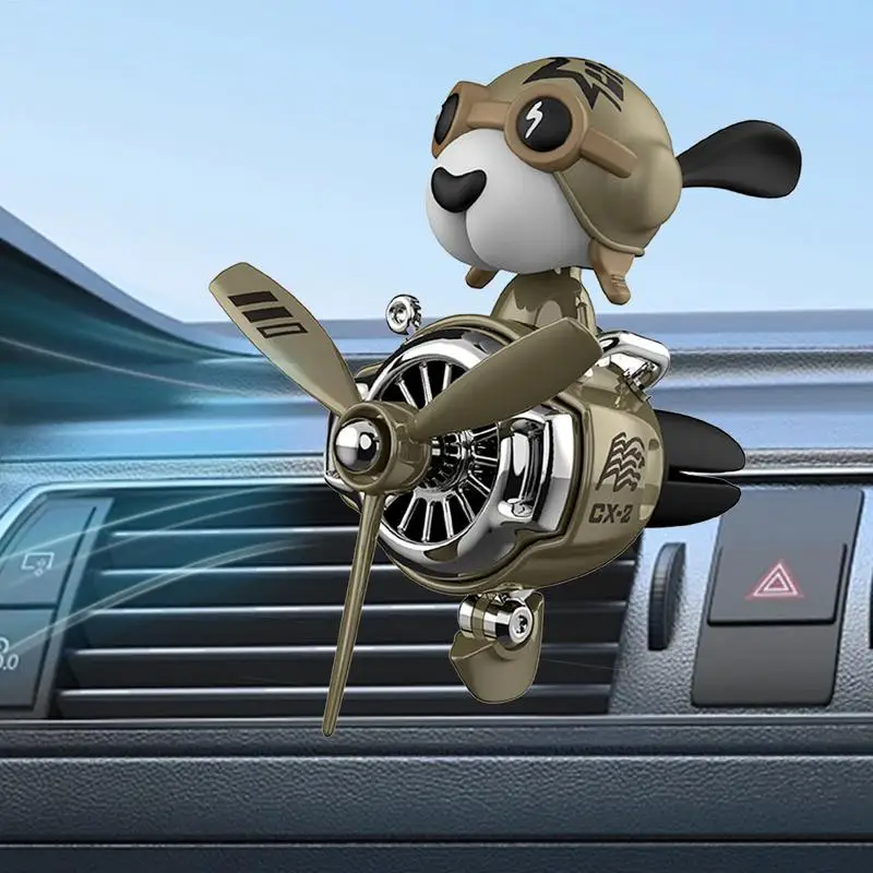 Dog Pilot Car Air Freshener Shaking Head Helicopter Car Air Vent Perfume Fragrance Auto Air Outlet Fan Diffuser for car interior