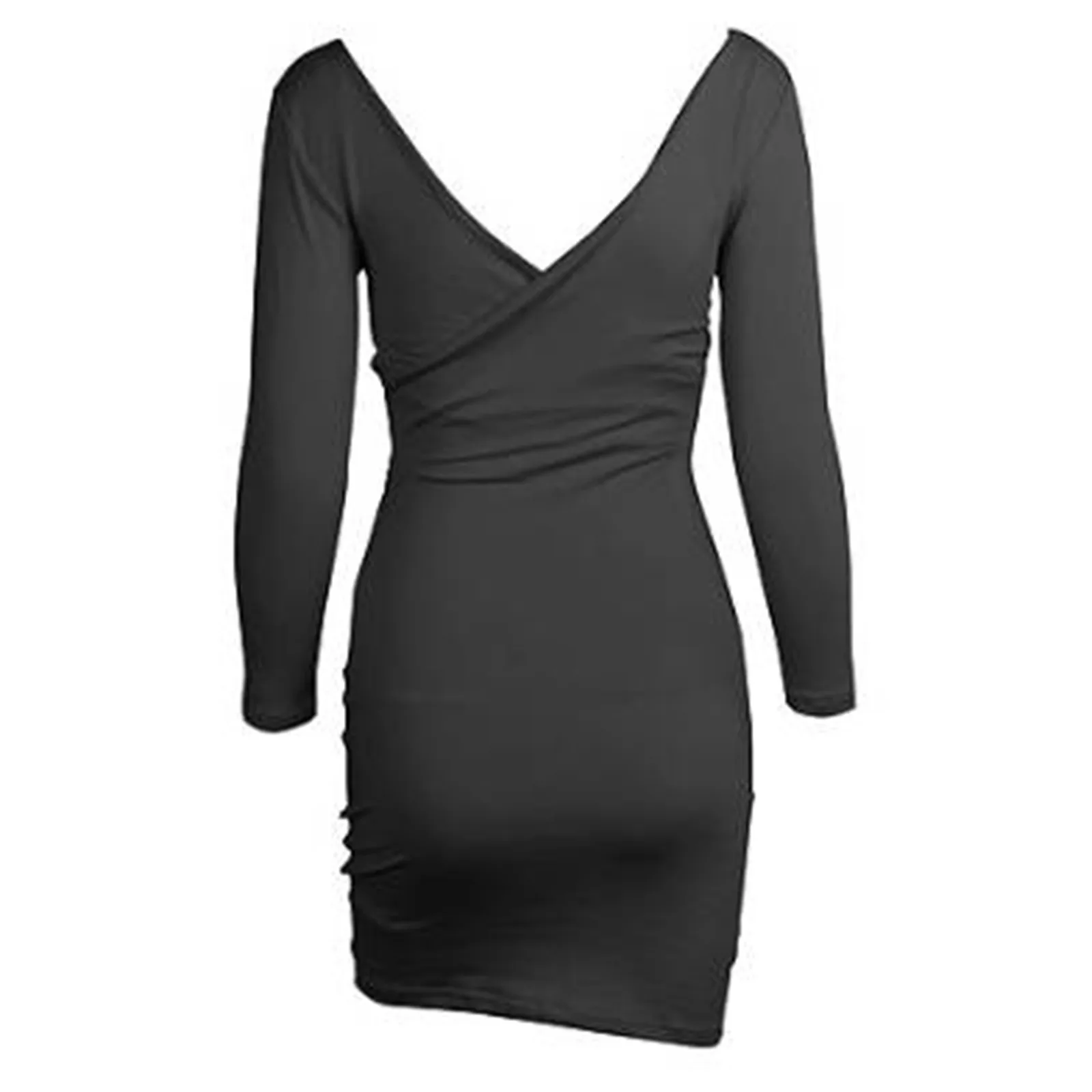 Elegant V Neck Long Sleeve Mini Dress for Women - Black and White Party Wear 9 S90477bc9d4584ce09491d4c956495d87Y Elegant V Neck Long Sleeve Mini Dress for Women - Black and White Party Wear