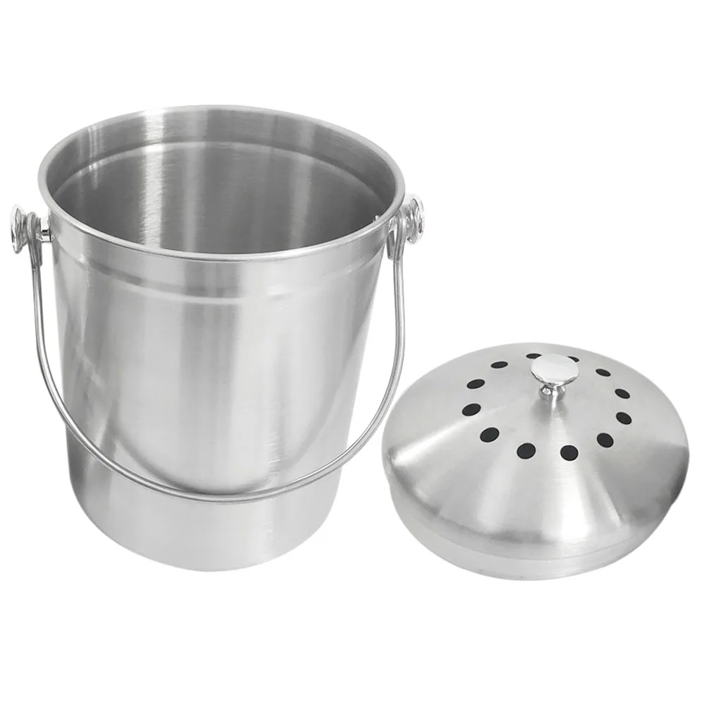 

Compost Garbage Can Stainless Steel Trash Can Large Kitchen Compost Bin