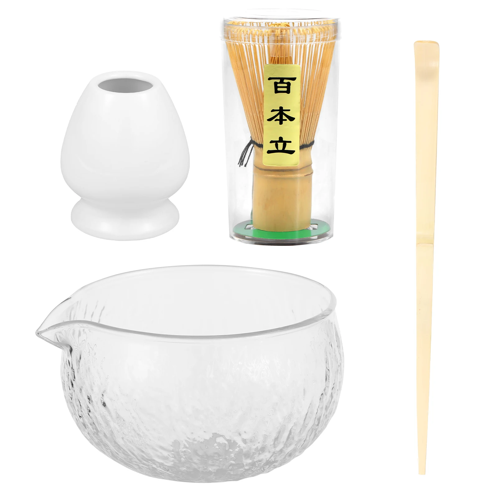 Japanese Matcha Bowl Hammer Textured Glass TeaBowl Tea Set Accessories Handmade Matcha Powder Brush Tool Tea Whisk Bowl Holder
