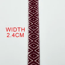 2.4cm Width Webbing Polyester pattern Ethnic Jacquard Sewing Ribbon Garment Bag Straps Decorative Fabric Textile Accessories 