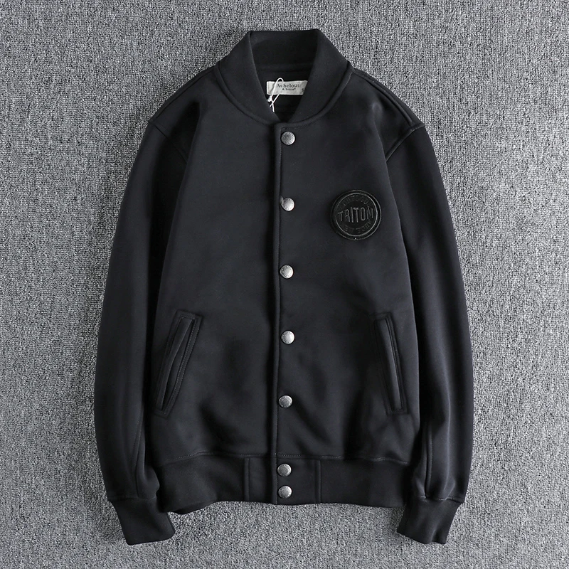 Simple Embroidery Micro Chapter Casual Baseball Jacket Men's Autumn And