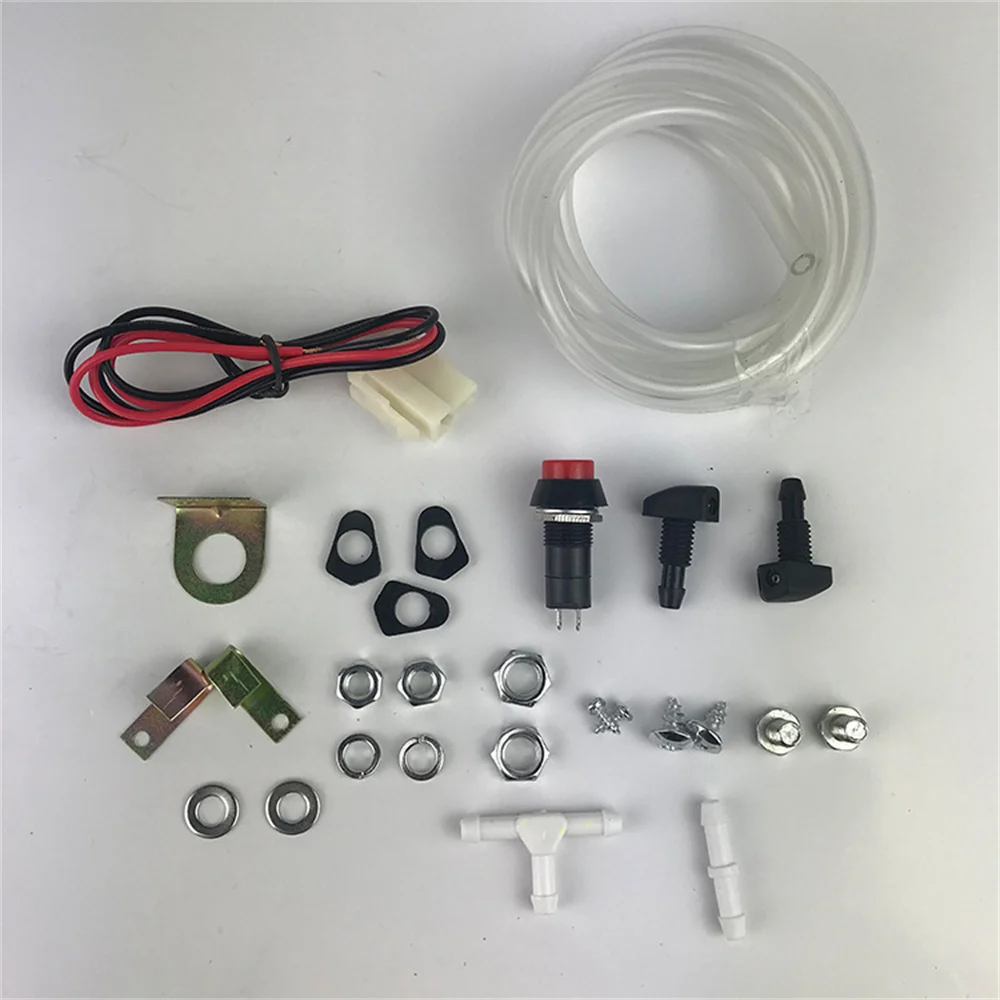 1.5L 12V Universal Windshield Washer Bottle Tank Pump Wiper System Reservoir Kit Jet Switch Clean Tool