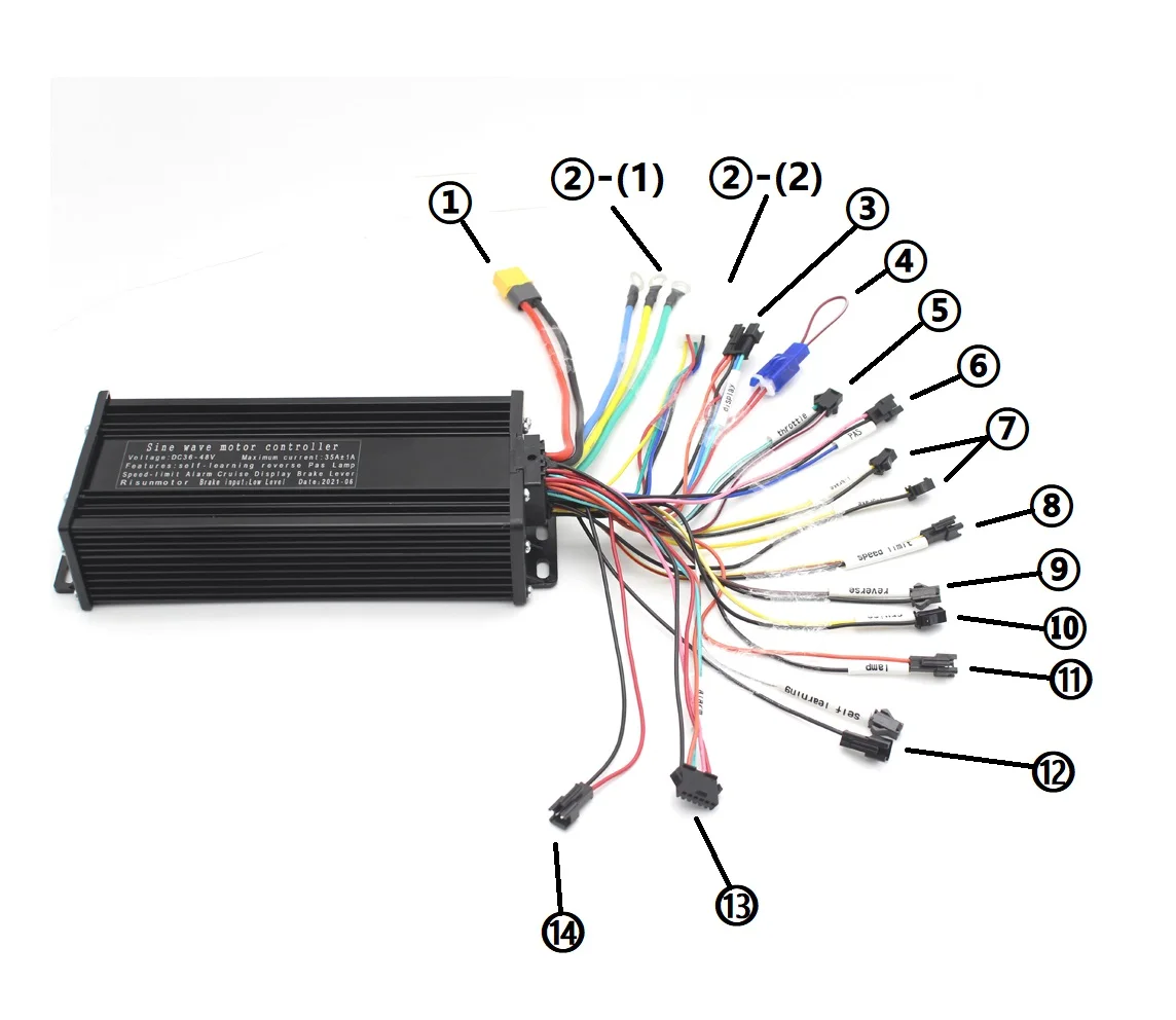 Kit Contrôleur Ebike Onde Sinusoïdale 24V-72V 17A-60A + écran S966 + Accélérateur Pouce