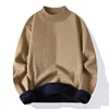 Men's Fleece-lined Thickened Sweater Polo/turtle Neck Base Layer Top Thick Knitted Top Warm Men's Inner Wear Casual Style