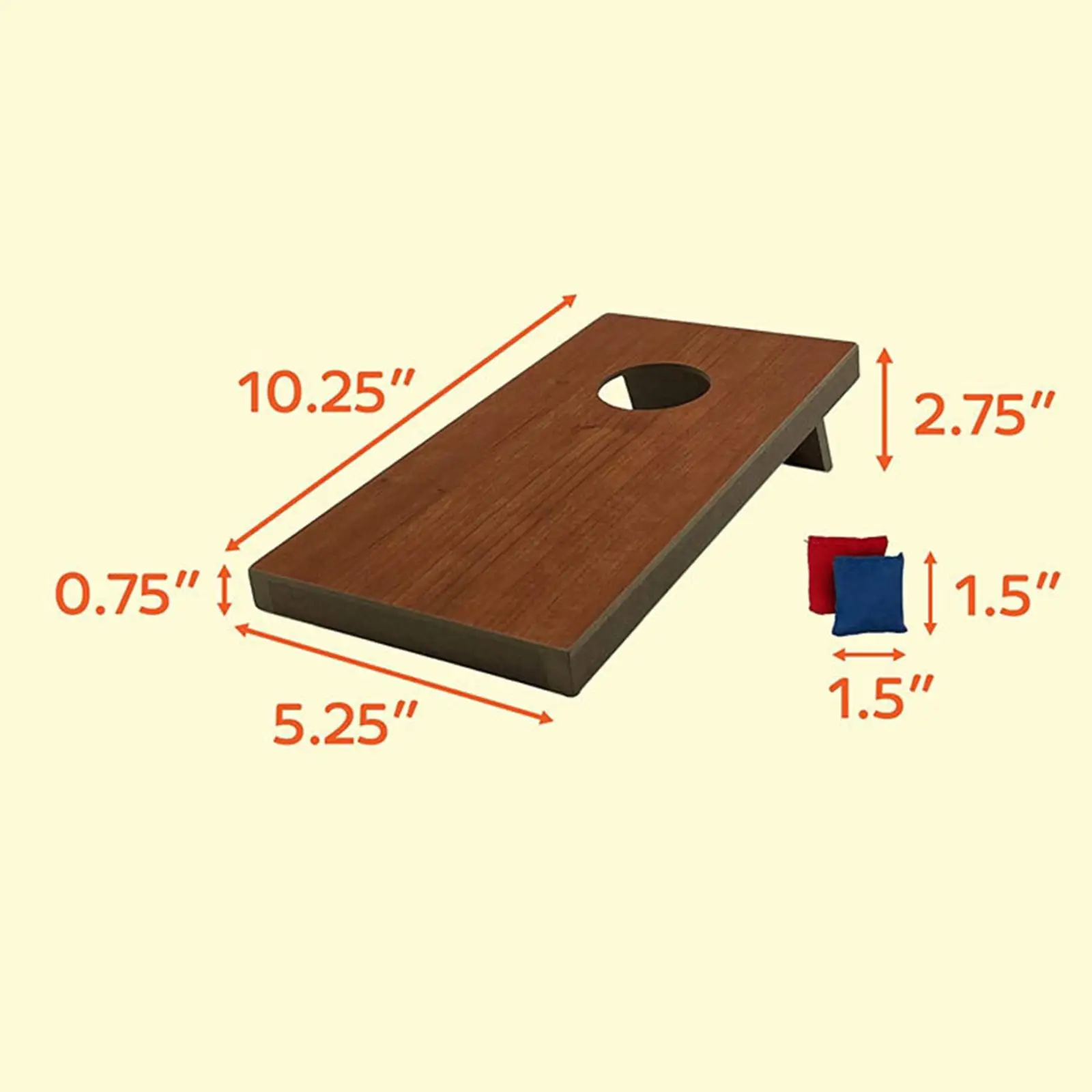 Planche de Cornhole Artisanale en Bois Massif - 120 x 60 x 33 cm - 8 Sacs de Cornhole Inclus - CLASSIC | Leroy Merlin