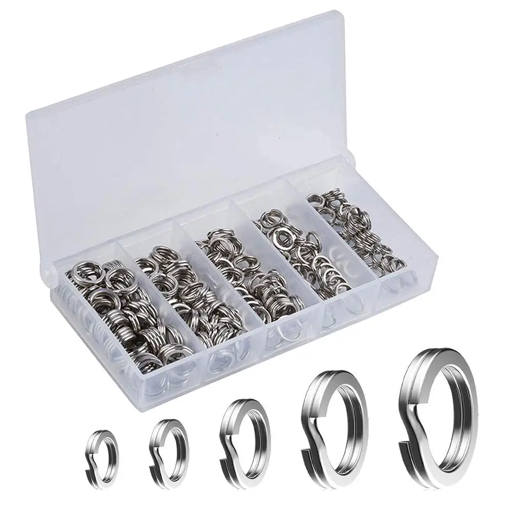 

200pcs Fishing Split Rings Heavy Duty Corrosion-resistant Stainless Steel Lure Bait Loop Fishing Tackle Connector