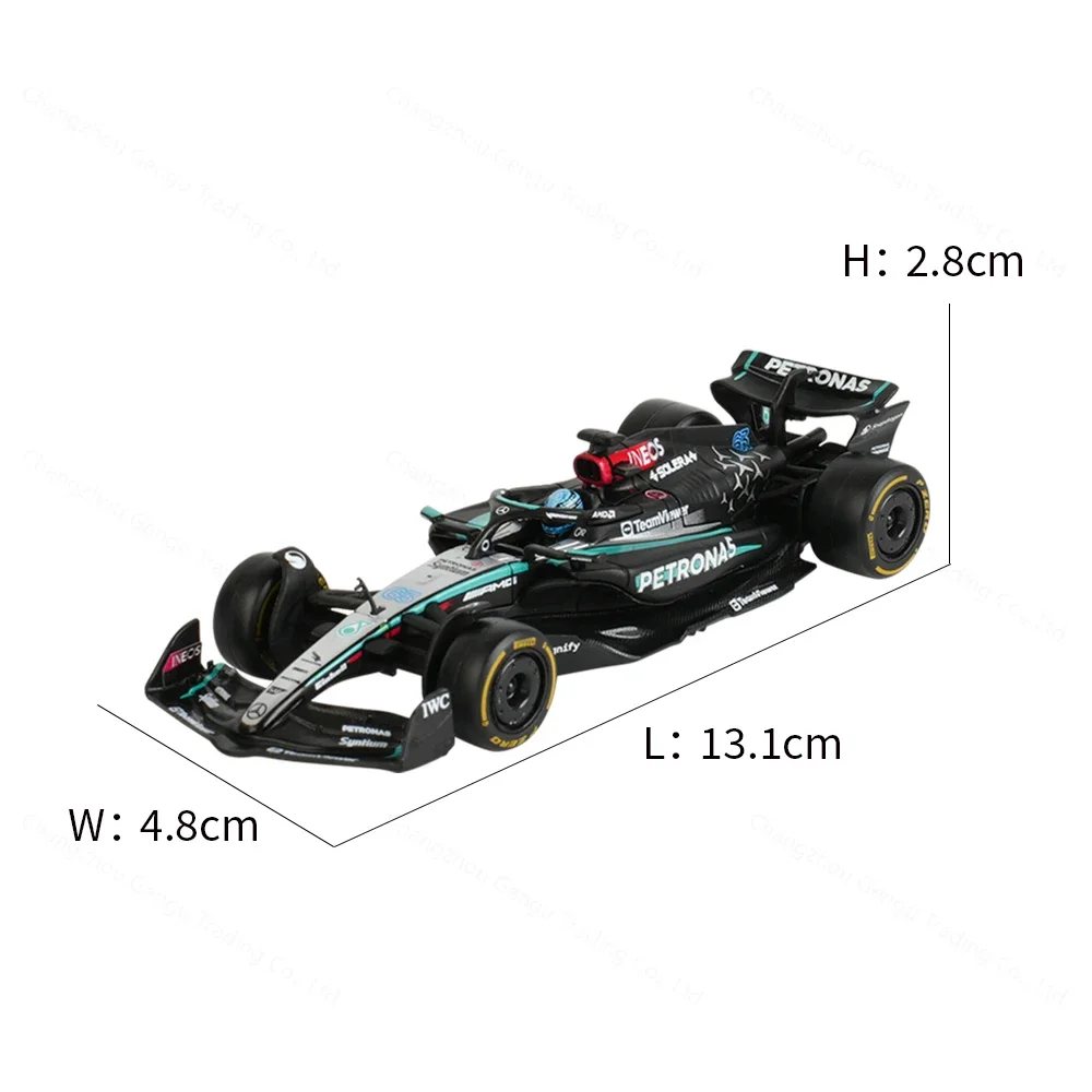 Bburago 1:43 2024 Mercedes AMG W15 E Performance Static Simulation Diecast Alloy Model F1 Racing Formula Car Acrylic Box 4