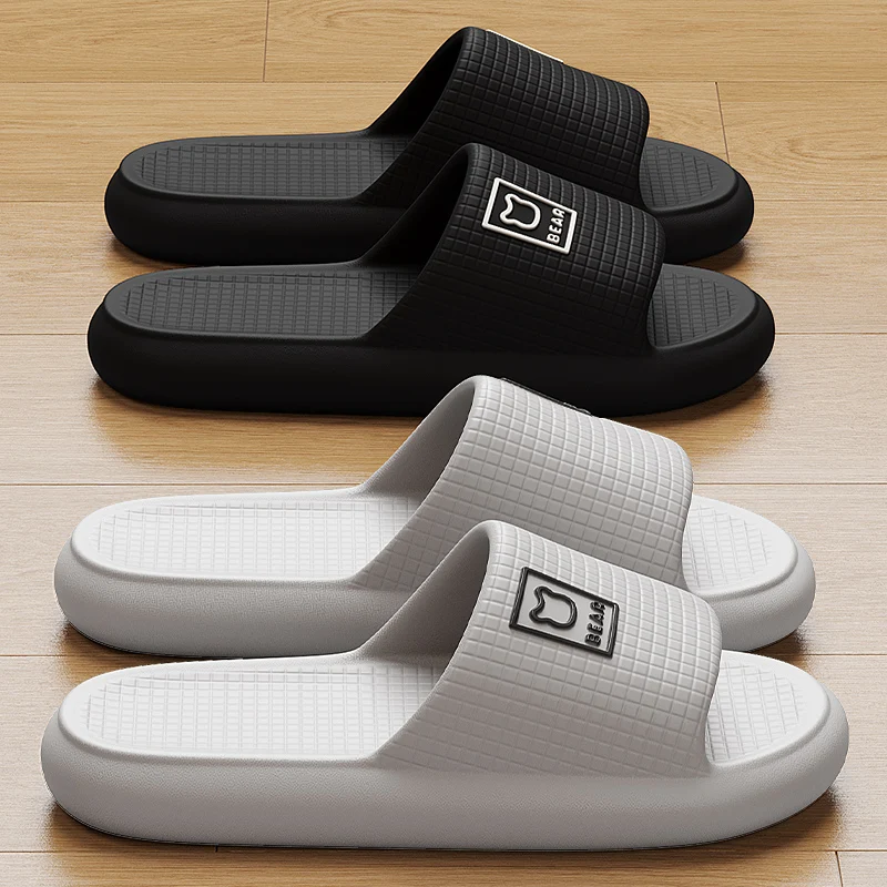 Plus Size 46-47 Men Slippers Sole EVA Indoor Open Toe Cartoon Bear Printing Women Flip Flops Beach Slides Flat Sandals Slides eva slippers eva sandals fashion slippers beach sandals beach slippers