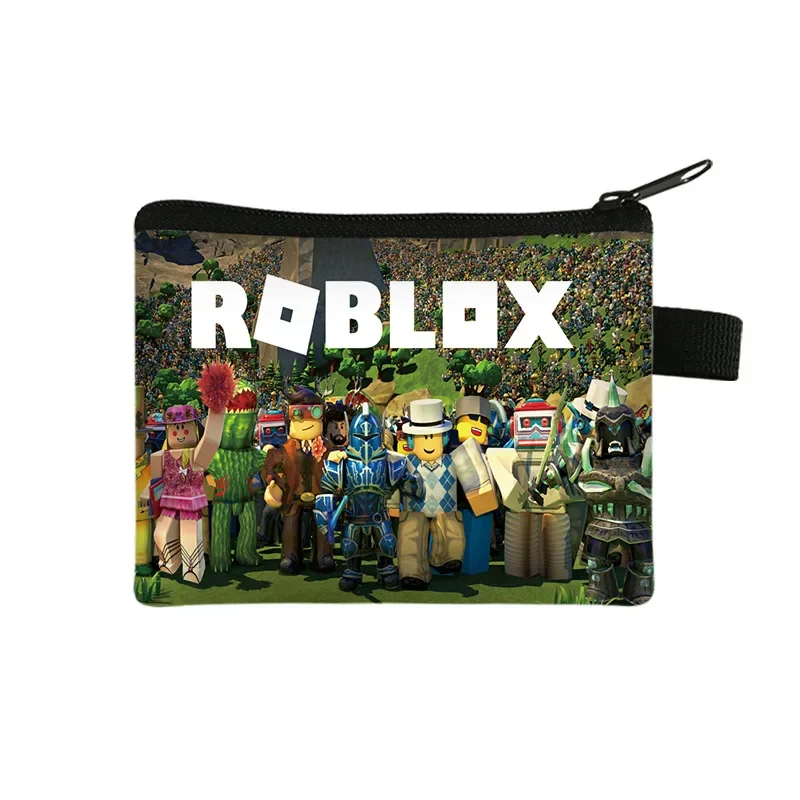New Roblox Children\'s Coin Purse Student Portable Cartoon Small Wallet Coin Key Polyester Storage Bag Children\'s Toys Gifts
