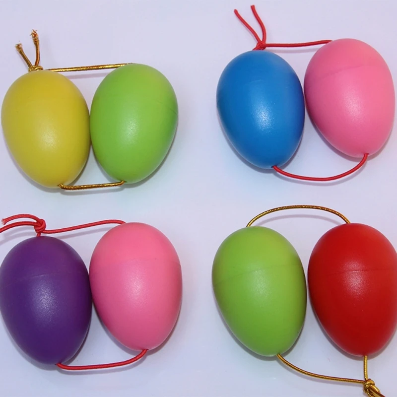 6Pieces Eggs Shakers Musical Instrument Percussions Maracas Eggs Kids Toy Colorful Shaker for Learning DIY Painting