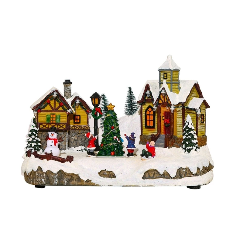 

Christmas Village Decor Lighted House with Music and Sparkling Lights for Holiday Decoration Dropship