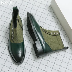 Men's Chelsea Boots High-top Boots Wear-resistant Breathable Fashion Trend Versatile Round Toe Casual Non-slip Spring and Autumn