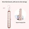 2Pcs/4Pcs  9-in-1 Multifunctional Foldable Reusable Hanger Storage Rack Nine Hole Plastic Hanger For Household Garments 5