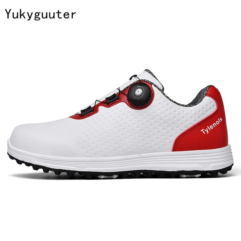 New Waterproof Golf Shoes Men Comfortable Golf Sneakers Quick Lacing Outdoor Walking Footwear Anti Slip Athletic Sneakers