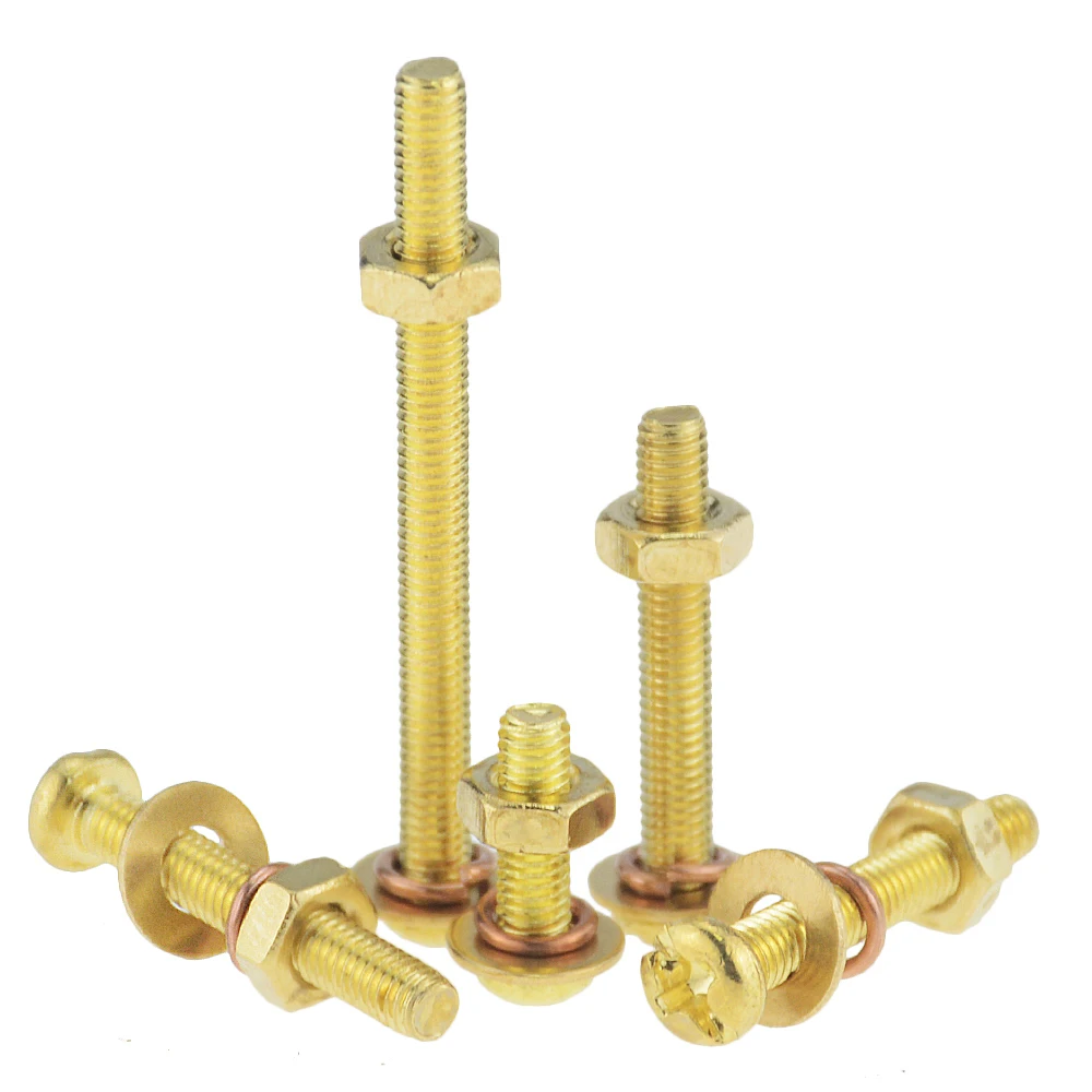 20 Set M3 Copper Round Head Screw Nut Set Combination Screw Pan Head Cross Machine Tooth Screw
