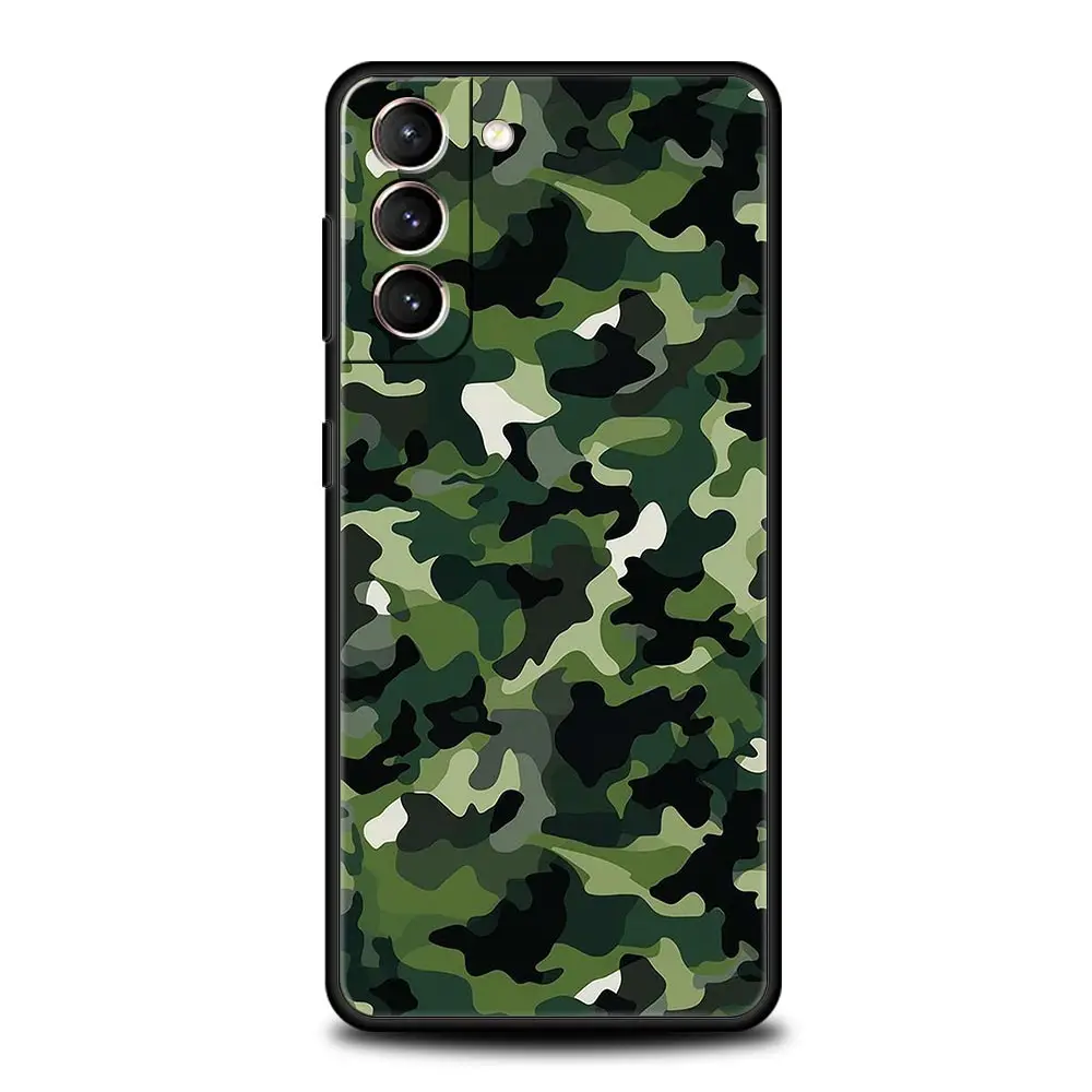 Camouflage Military-Inspired Soft Black Phone Case