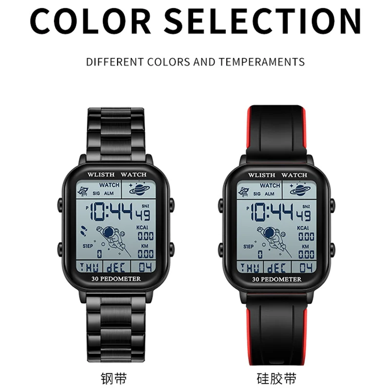Men's Digital Sports Watch with Stopwatch, Countdown Timer, Calendar, and Pedometer
