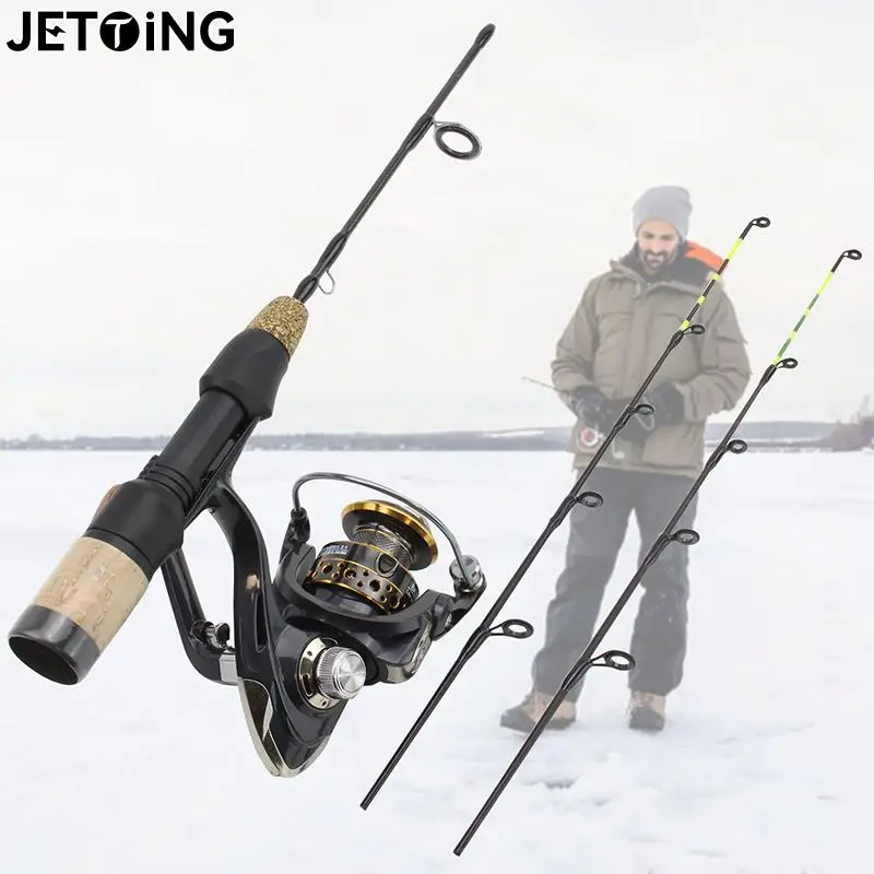 60cm 2 Tips Rod Reel Combos Winter Ice Fishing Rod Rod Pole Tackle Carbon Pole Ice Fishing Rod