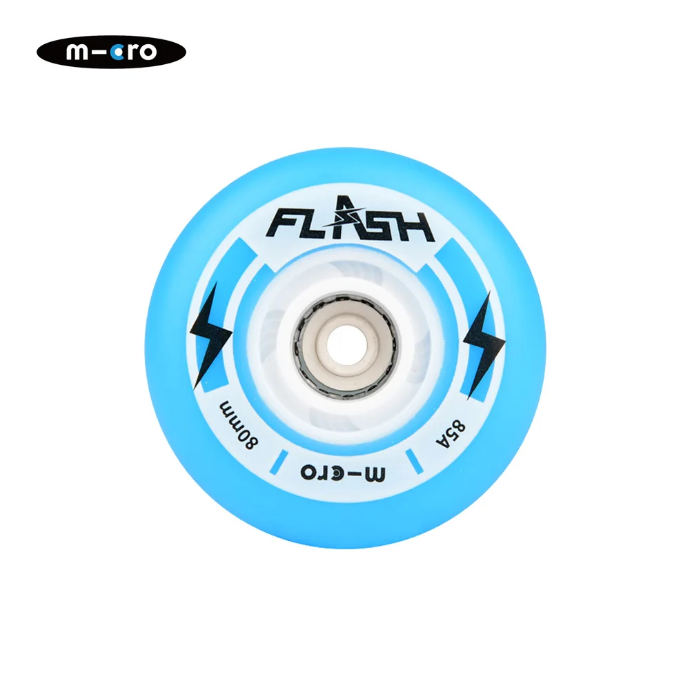 Micro 4PCS 76/80MM 85A LED FLASH WHEELS/ Football Version Adult Slalom Inline Skate Wheel High Elastic PU Resistant Luminous roller skating wheels