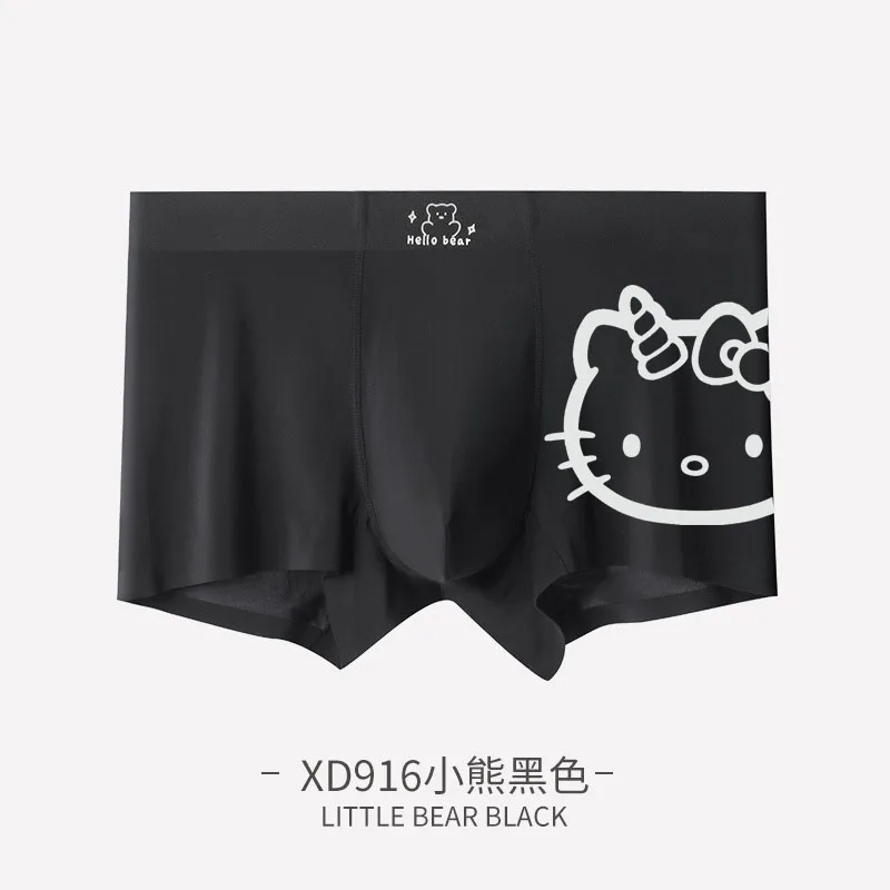 Loose Hello Kitty Panties Male Cartoon Pattern Shorts Pure Cotton Soft Boxer  Kawaii Boyfriend Underwear Briefs Clothes Gifts 