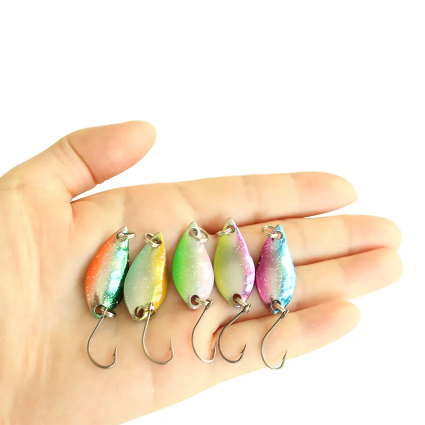 Wholesale Lures 100pcs 29mm 3.5g Trout Lure Fishing Spoon Lure Metal Bait Fishing Wobbler Lure