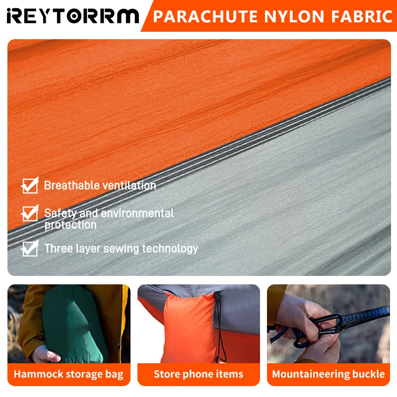 Camping Hammock For Single 220x100cm Outdoor Hunting Survival Portable Garden Yard Patio Leisure Parachute Hammock Swing Travel camping hammock camping accessories outdoor hammock swing