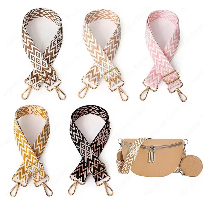 Nylon Shoulder Bag Strap Adjustable Women Handbag Replacement Strap Metal Buckle Soft Strap Wide Purse Strap Chain Bag Strap