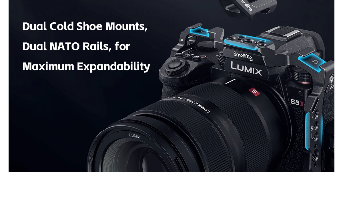 "Black Mamba "Cage Kit for LUMIX G9ii / S5ii / S5iiX Built-in Arca-Swiss Quick-R